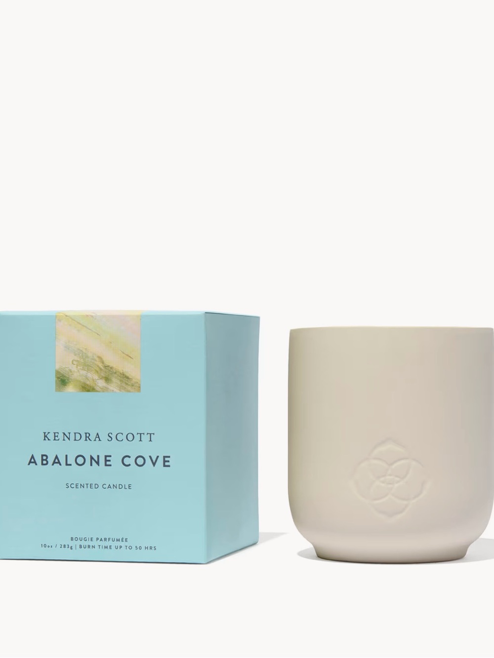 Kendra Scott Abalone Cove Tumbler Candle - Light Blue & Cream